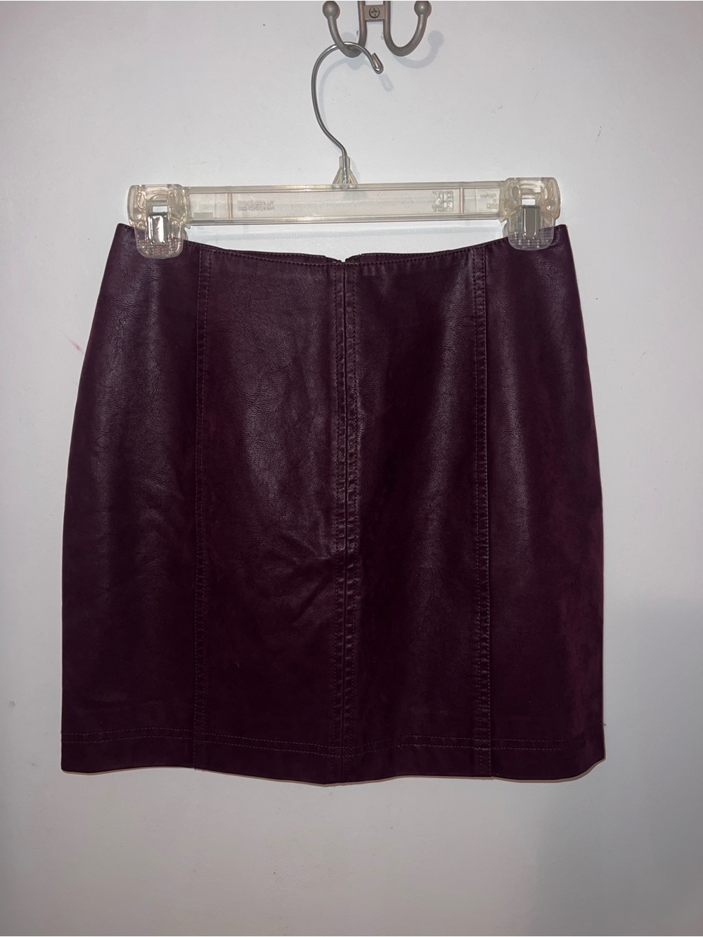 Free People Faux Leather Mini Skirt in Deep Purple
